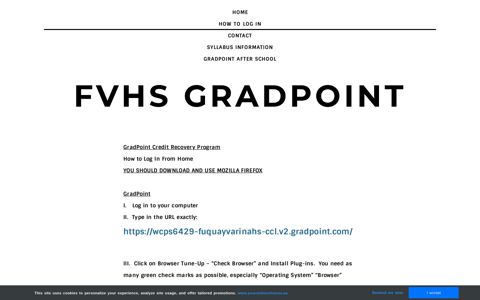 How to Log In - FvhS GradPoint