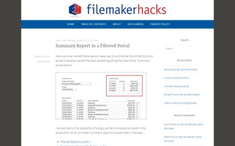 Summary Report in a Filtered Portal – FileMakerHacks