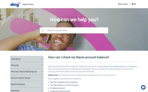 How can I check my Nauta account balance? – Ding Support ...
