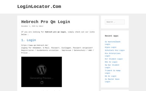 Hebrech Pro Qm Login - LoginLocator.Com