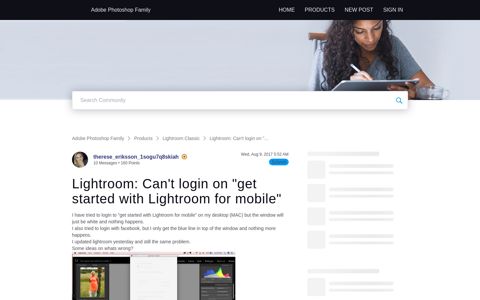 Lightroom: Can't login on "get started with Lightroom for mobile"