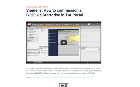 Siemens: How to commission a G120 via Startdrive in TIA Portal