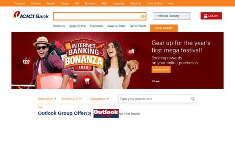 Outlook Group Offers – ICICI Bank