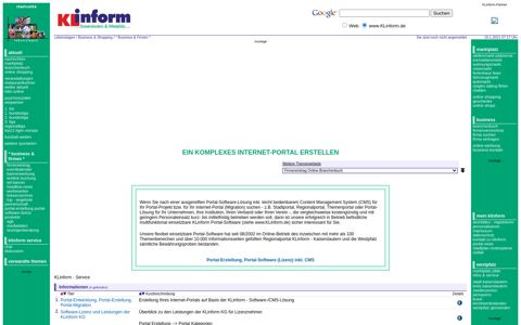 Ein komplexes Internet-Portal erstellen - Infos