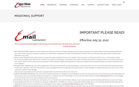 Magicmail Support - Emery Telcom