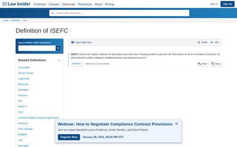 ISEFC | legal definition of ISEFC by Law Insider