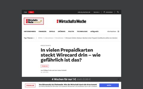 Kreditkarte: Wirecard-Prepaidkreditkarte: Geld bei Volksbank ...