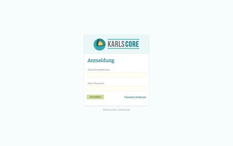 karlsCORE - Anmeldung