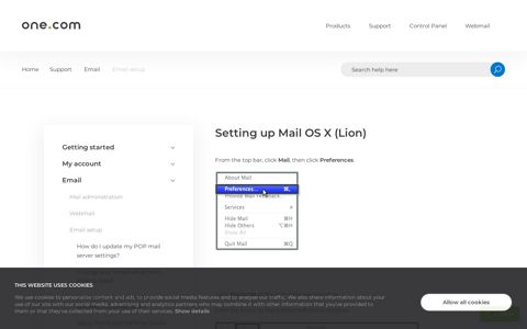 Setting up Mail OS X (Lion) – Support | one.com
