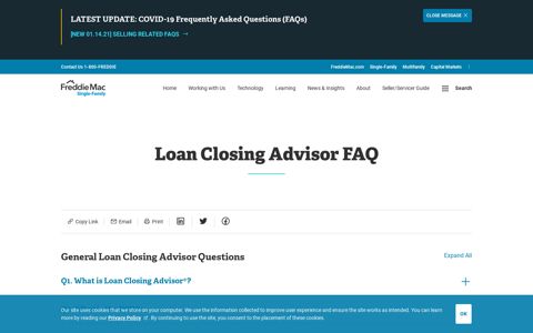 Loan Closing Advisor FAQ - Freddie Mac Single-Family