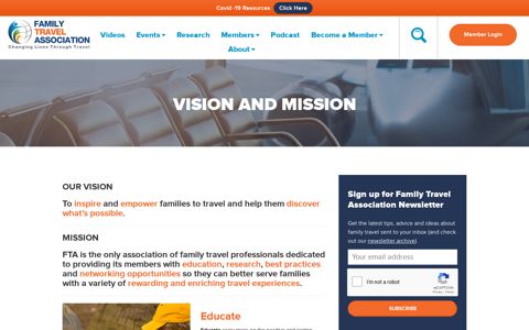 Vision and Mission | Family Travel AssociationFamily Travel ...
