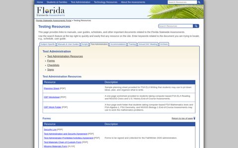 Resources – Florida Statewide Assessments Portal - FSA ...