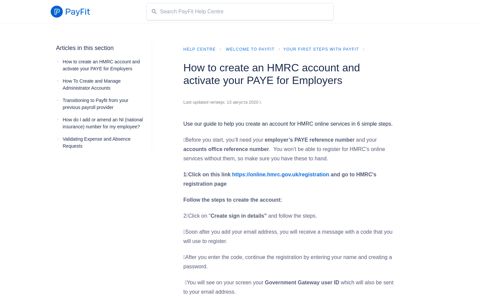 How to create an HMRC account and activate your PAYE for ...
