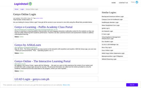 Genyo Online Login Genyo e-Learning - Puffin Academy ...