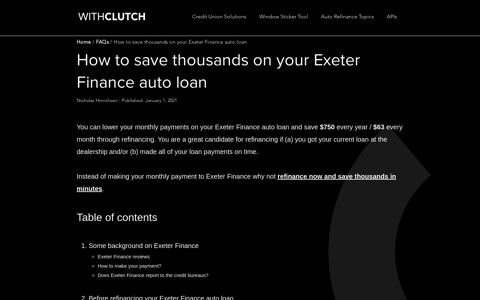 How to save thousands on your Exeter Finance auto loan ...