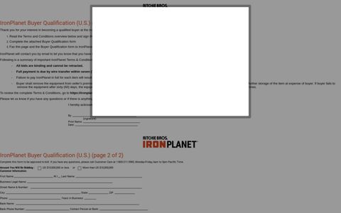 IronPlanet - Buyer Qualification (U.S.) - GovPlanet