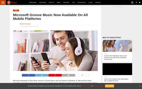 Microsoft Groove Music Now Available On All Mobile Platforms