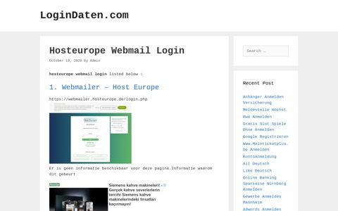 Hosteurope Webmail - Webmailer - Host Europe - LoginDaten.com