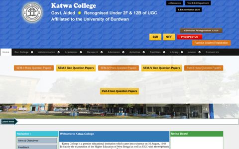 Welcome to Official Website of Katwa College