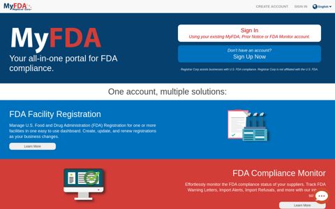 MyFDA | Registrar Corp