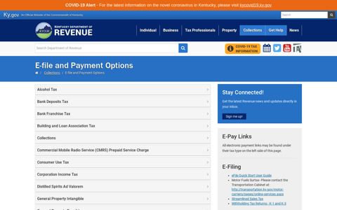 E-file and Payment Options - Department of Revenue
