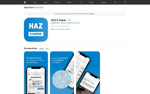 ‎HAZ E-Paper im App Store