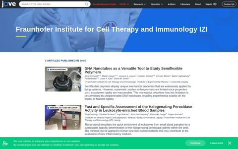 Fraunhofer Institute for Cell Therapy and Immunology IZI - JoVE