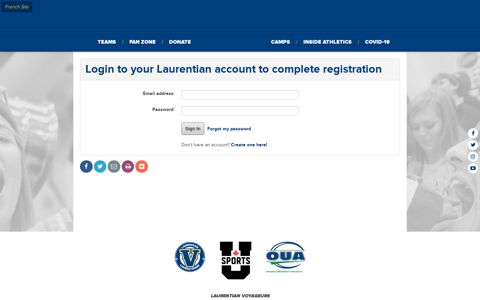 Login to your Laurentian account to complete registration