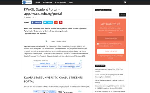 KWASU Student Portal - app.kwasu.edu.ng/portal ...