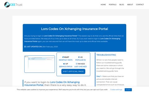 Lors Codes On Xchanging Insurance Portal - Find Official Portal
