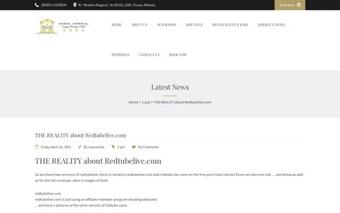 THE REALITY about Redtubelive.com – Xheko Imperial Hotel ...
