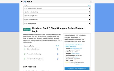 Heartland Bank & Trust Company Online Banking Login - CC ...