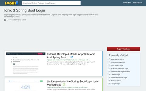 Ionic 3 Spring Boot Login - Loginii.com