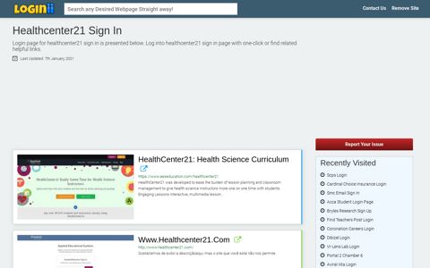 Healthcenter21 Sign In - Loginii.com
