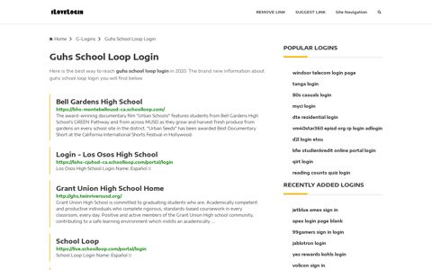 Guhs School Loop Login ❤️ One Click Access - iLoveLogin