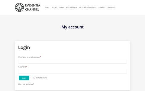 My account – Evidentia Channel