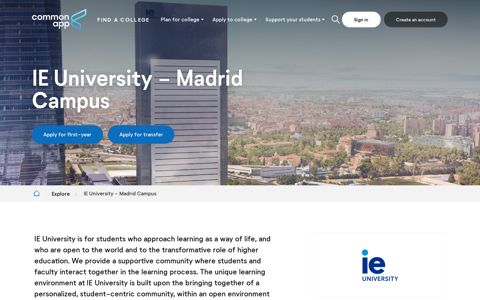 Apply to IE University - Madrid Campus - Common App