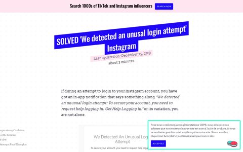 SOLVED 'We detected an unusal login attempt' Instagram ...