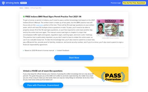 FREE Indiana BMV Road Signs Permit Practice Test 2021 | IN