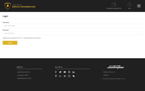 Login - Lamborghini Service Information