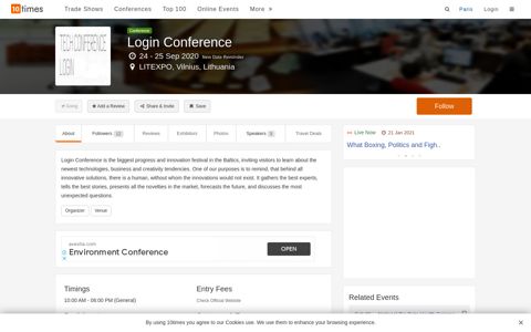 Login Conference (Sep 2020), Vilnius Lithuania - Conference
