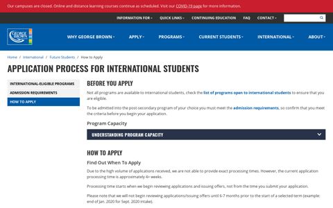 Application Process for International Students - George Brown ...