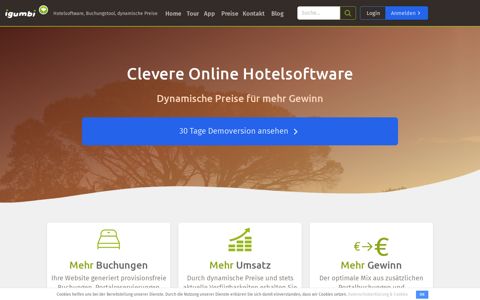 igumbi: Clevere Hotelsoftware. Dynamische Preise: mehr ...