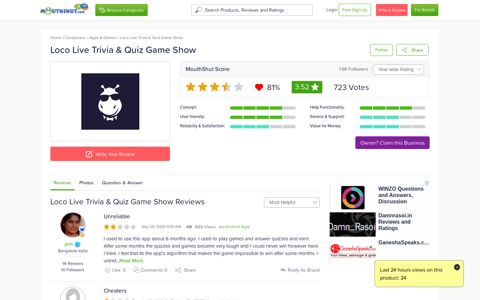 Loco Live Trivia & Quiz Game Show - MouthShut.com