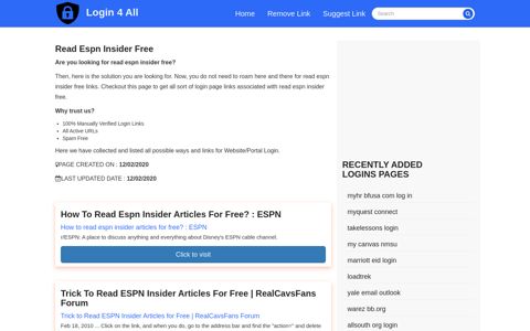 read espn insider free - Official Login Page [100% Verified]