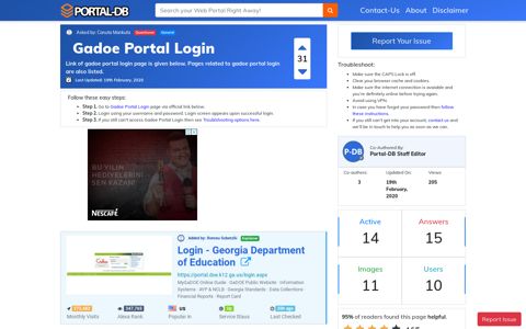 Gadoe Portal Login - Portal Homepage