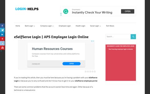 eSelfServe Login | APS Employee Login Online - LOGIN HELPS