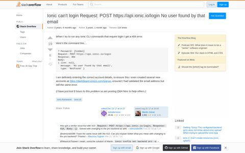 Ionic can't login Request: POST https://api.ionic.io/login No ...