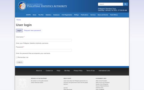 User login | Philippine Statistics Authority