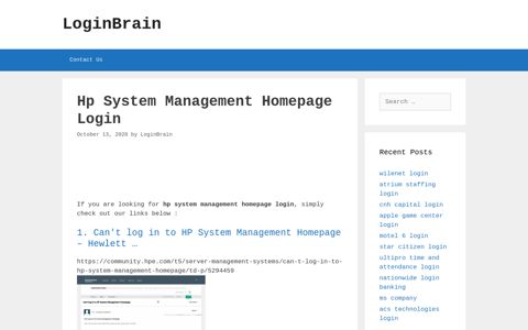 Hp System Management Homepage - Can'T Log In To Hp ...